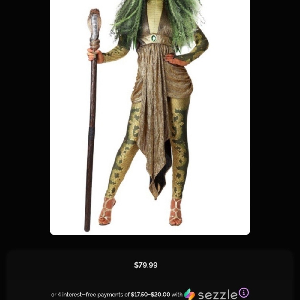 plus size Medusa Costume, size 2X ++ no staff wig/headpiece included